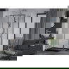 Mexen Apia extendable shower cubicle 100 x 80 cm, Transparent, Chrome + shower tray Flat, Black - 840-100-080-01-00-4070