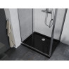 Mexen Apia 100 x 90 cm sliding shower cabin, transparent, chrome + Flat tray, black - 840-100-090-01-00-4070