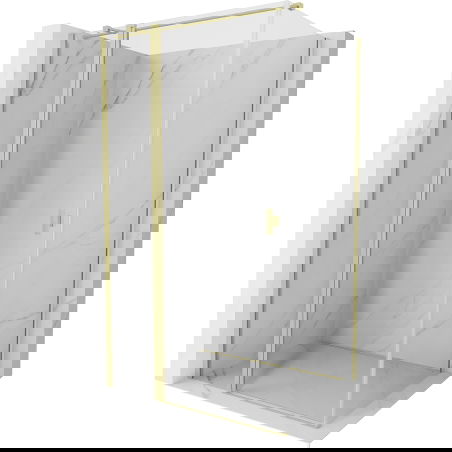 Mexen Mist T pivot shower enclosure 85 x 100 cm, transparent, brushed gold - 8A4T-085-100-55-00