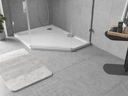 Mexen Flow slim left pentagonal shower tray 90 x 80 cm, white gloss - 46P108090L