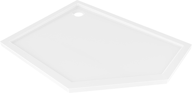 Mexen Flow slim left pentagonal shower tray 90 x 80 cm, white gloss - 46P108090L