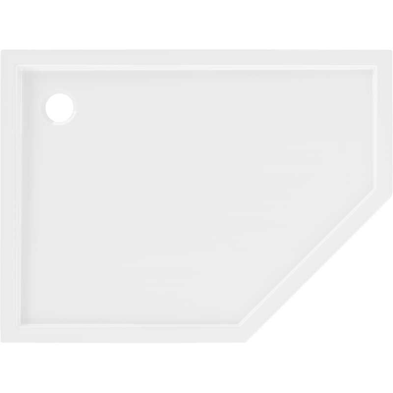 Mexen Flow pentagon shower tray slim left 100 x 80 cm, white gloss - 46P108010L