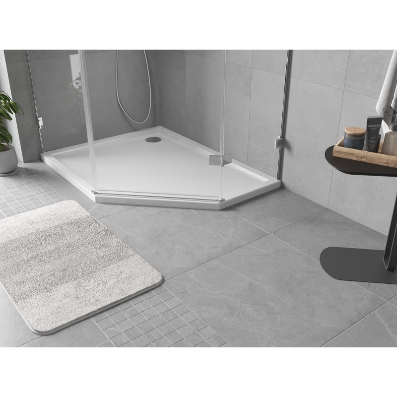 Mexen Flow pentagon shower tray slim left 100 x 80 cm, white gloss - 46P108010L
