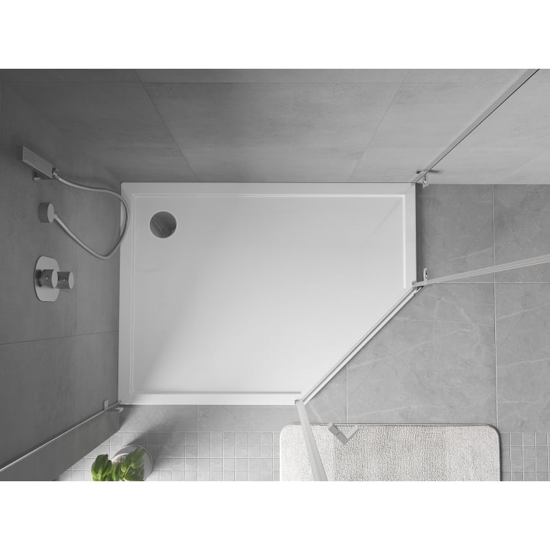 Mexen Flow pentagon shower tray slim left 100 x 80 cm, white gloss - 46P108010L
