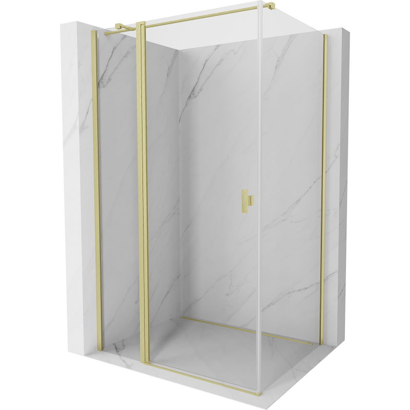 Mexen Mist T hinged shower cabin 105 x 100 cm, transparent, brushed gold - 8A4T-105-100-55-00