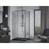 Mexen Apia sliding shower cabin 120 x 80 cm, transparent, chrome + Flat black shower tray - 840-120-080-01-00-4070