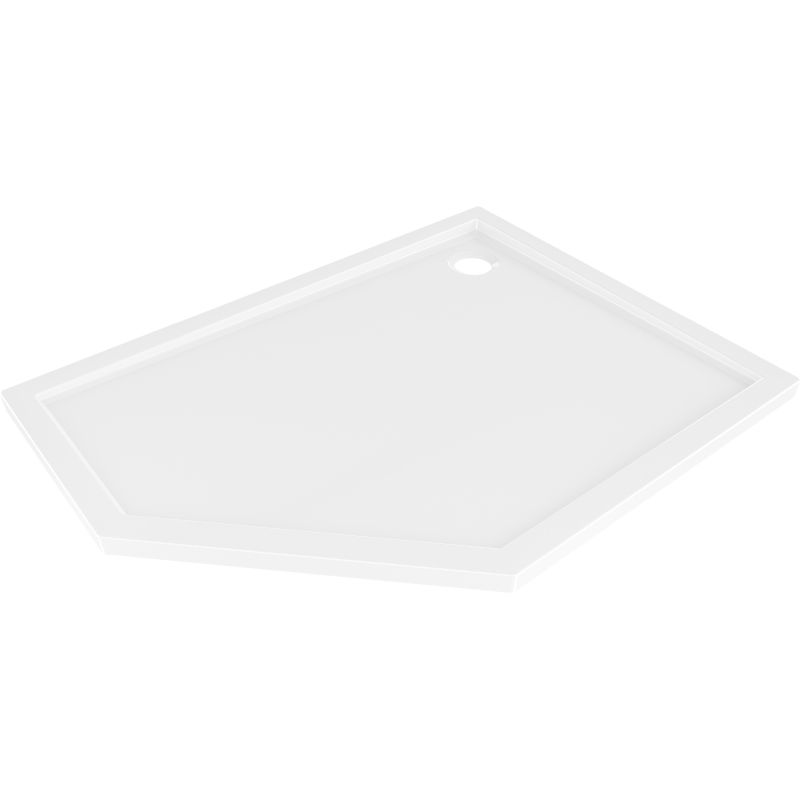 Mexen Flow pentagonal slim shower tray right 100 x 80 cm, white gloss - 46P108010R