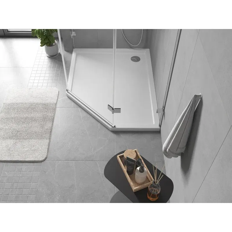 Mexen Flow pentagonal shower tray slim left 100 x 90 cm, white gloss - 46P109010L