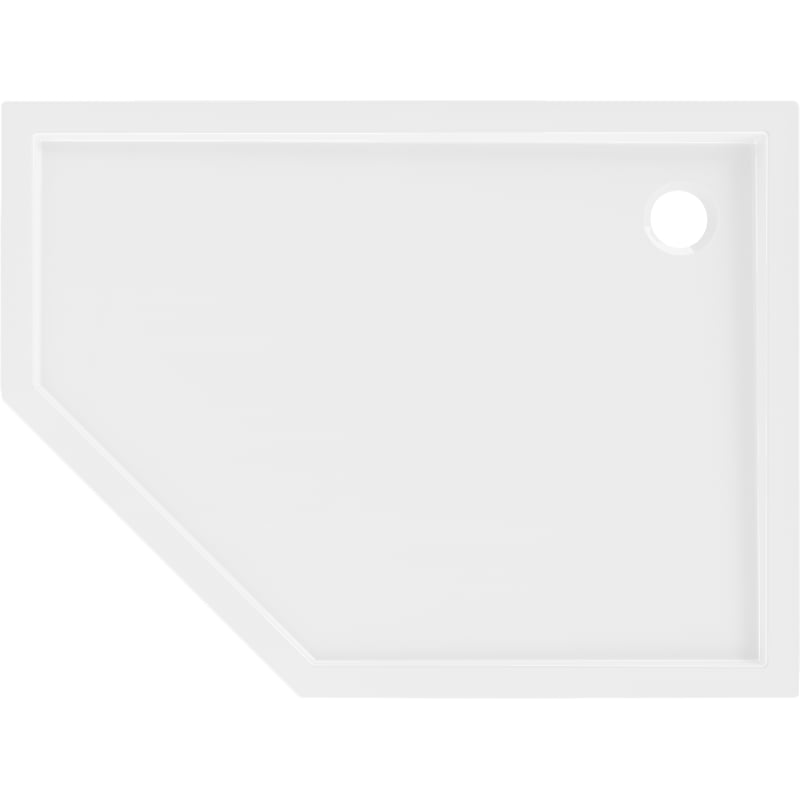 Mexen Flow pentagonal slim shower tray right 100 x 90 cm, white gloss - 46P109010R