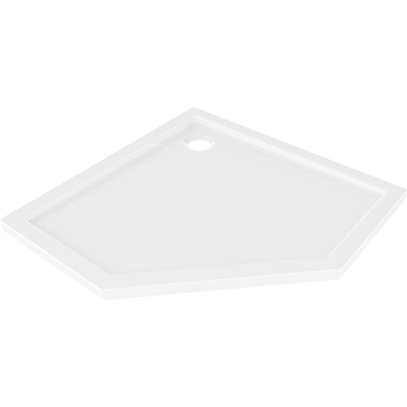 Mexen Flow pentagonal slim shower tray 100 x 100 cm, white gloss - 46P101010
