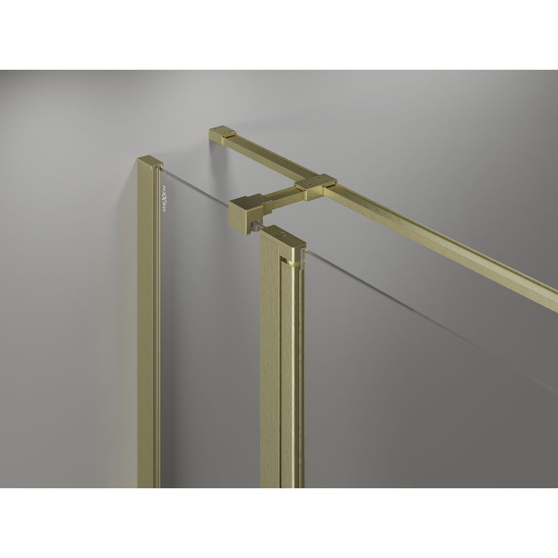 Mexen Mist T hinged shower enclosure 95 x 70 cm, transparent, brushed gold - 8A4T-095-070-55-00
