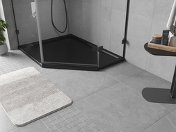 Mexen Flow pentagonal shower tray slim left 90 x 80 cm, black matte - 46P708090L