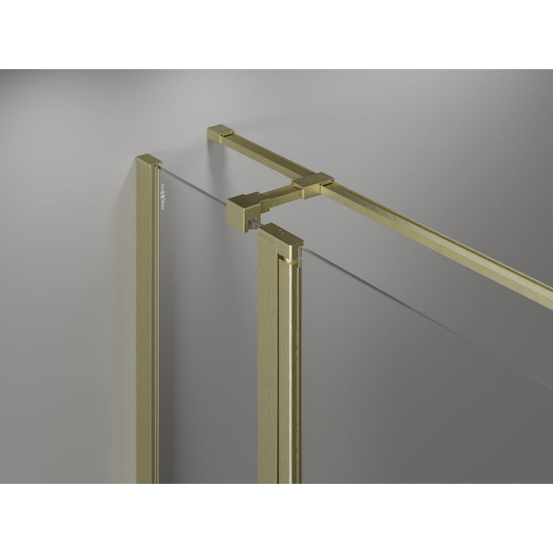 Mexen Mist T 70 x 75 cm Hinged Shower Enclosure, Transparent, Brushed Gold - 8A4T-070-075-55-00