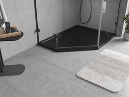 Mexen Flow slim pentagon shower tray right 90 x 80 cm, black matte - 46P708090R