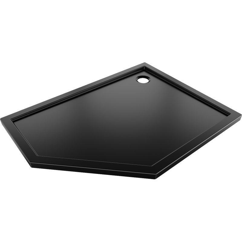 Mexen Flow pentagonal slim shower tray right 100 x 80 cm, black matt - 46P708010R