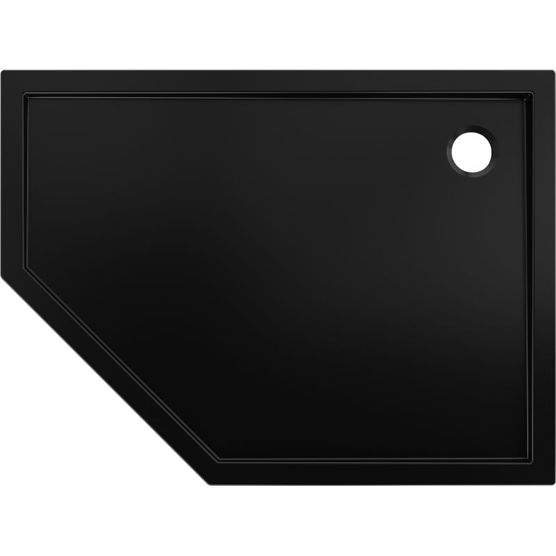 Mexen Flow pentagonal shower tray slim right 100 x 90 cm, black matte - 46P709010R