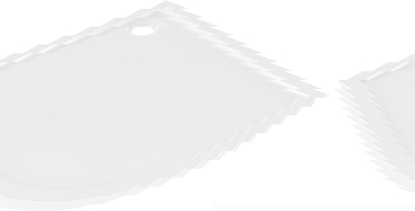 Mexen Flow semi-circular asymmetric slim left shower tray 90 x 80 cm, white gloss - 46Q108090L