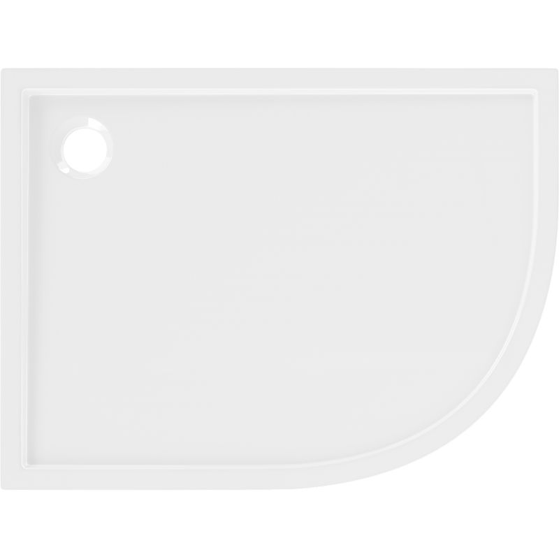 Mexen Flow semi-circular asymmetric slim shower tray left 90 x 80 cm, white gloss - 46Q108090L