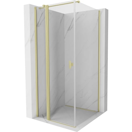 Mexen Mist T Pivot Shower Enclosure 110 x 110 cm, Transparent, Brushed Gold - 8A4T-110-110-55-00