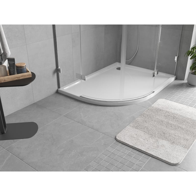 Mexen Flow semi-circular asymmetric slim shower tray right 90 x 80 cm, white gloss - 46Q108090R