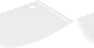 Mexen Flow semi-circular asymmetric slim left shower tray 100 x 80 cm, white gloss - 46Q108010L