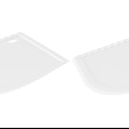 Mexen Flow semi-circular asymmetrical slim left shower tray 100 x 90 cm, glossy white - 46Q109010L