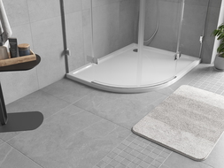 Mexen Flow semicircular asymmetric slim right shower tray 100 x 90 cm, white gloss - 46Q109010R