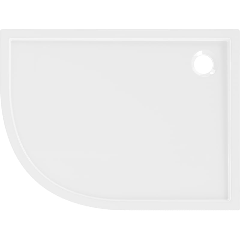 Mexen Flow slim asymmetrical right semicircular shower tray 100 x 90 cm, white gloss - 46Q109010R