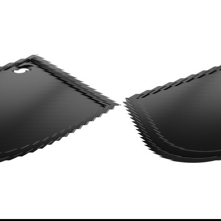 Mexen Flow asymmetric slim semicircular shower tray left 100 x 80 cm, black matte - 46Q708010L