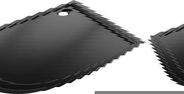 Mexen Flow asymmetric semi-circular slim tray left 100 x 80 cm, black matte - 46Q708010L