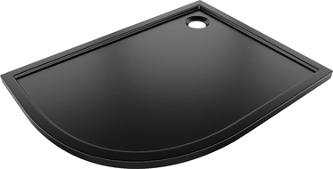 Mexen Flow semi-circular asymmetric slim shower tray right 100 x 80 cm, black matte - 46Q708010R