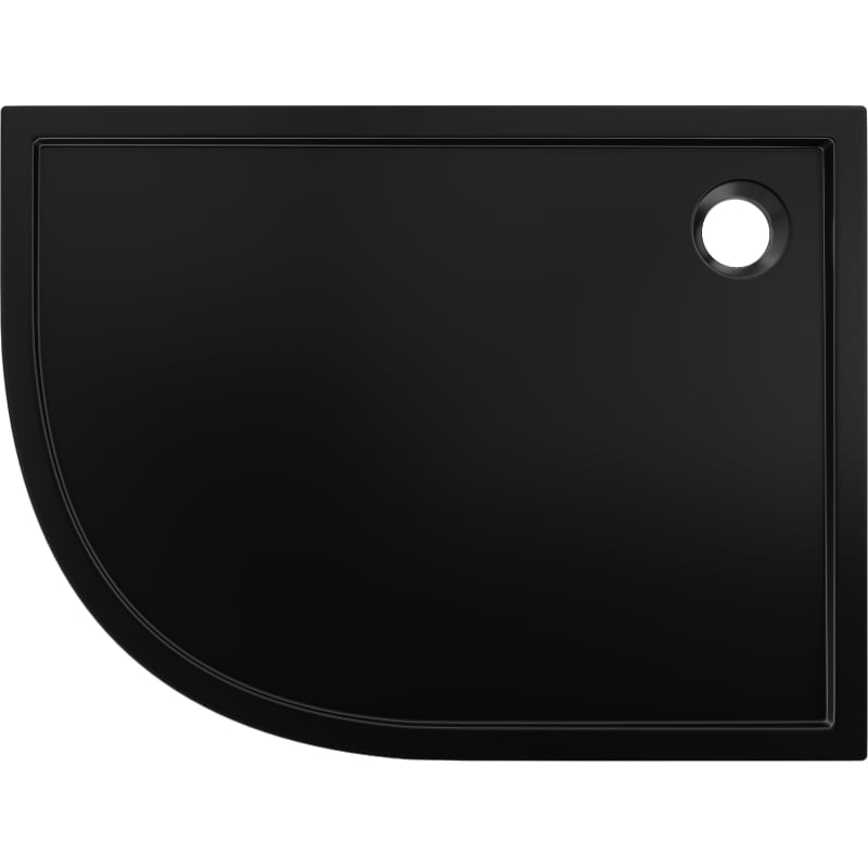 Mexen Flow semi-circular asymmetric slim shower tray right 100 x 80 cm, black matte - 46Q708010R