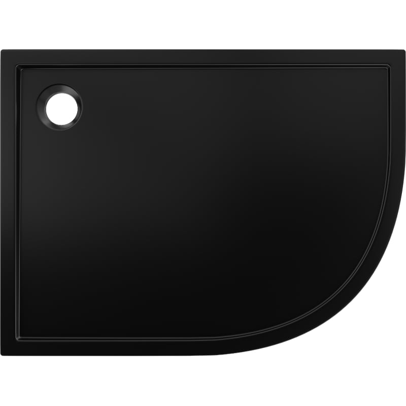 Mexen Flow semicircular asymmetric left slim shower tray 100 x 90 cm, black matt - 46Q709010L