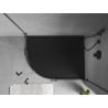 Mexen Flow semi-circular asymmetric slim right shower tray 100 x 90 cm, black matt - 46Q709010R