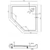 Mexen Flow+ pentagonal shower tray 80 x 80 cm, white gloss - 46P108080H
