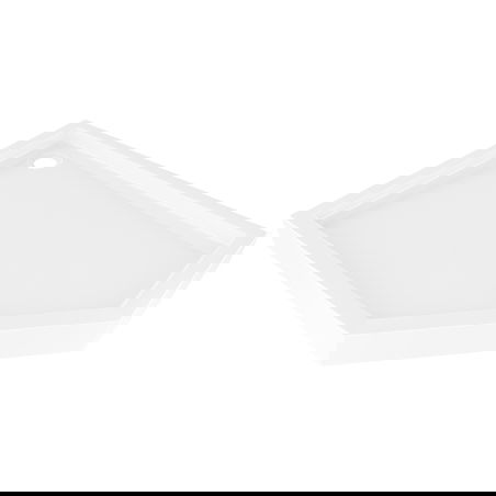 Mexen Flow+ left pentagonal shower tray 100 x 80 cm, white gloss - 46P108010LH