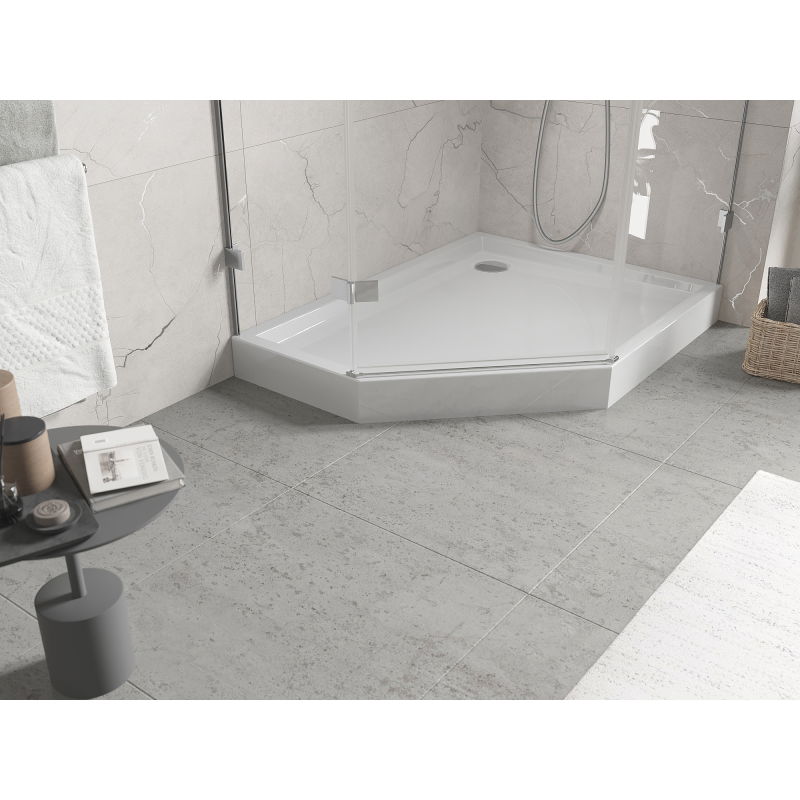 Mexen Flow+ Pentagonal Shower Tray Right 100 x 90 cm, White Gloss - 46P109010RH