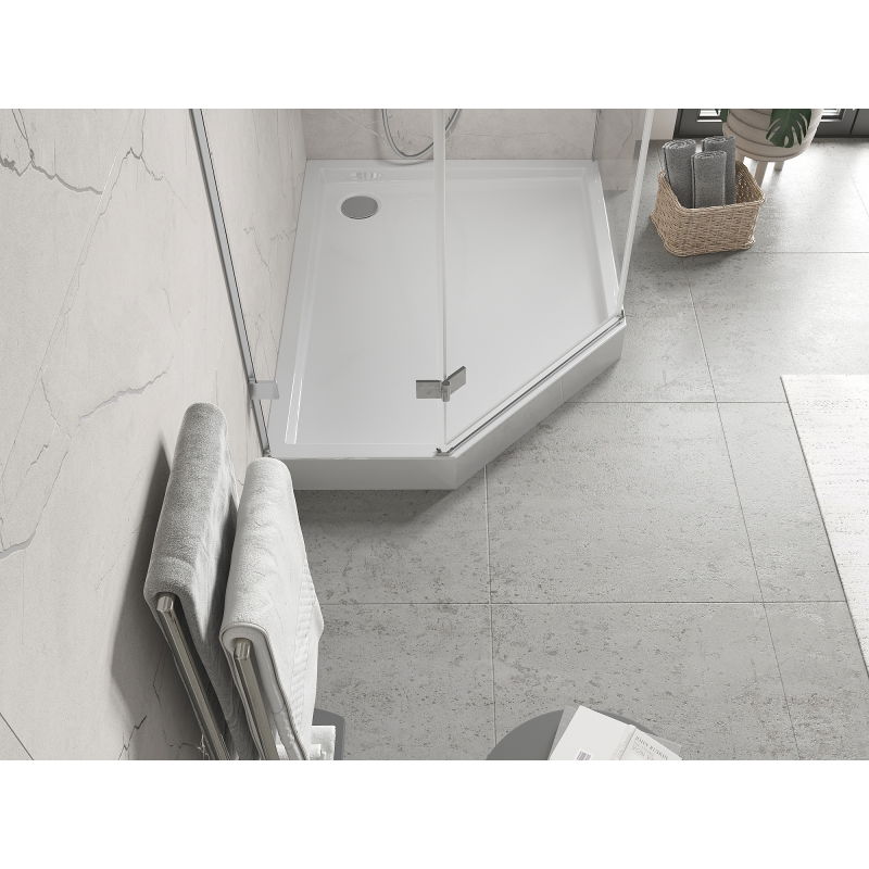 Mexen Flow+ Pentagonal Shower Tray Right 100 x 90 cm, White Gloss - 46P109010RH