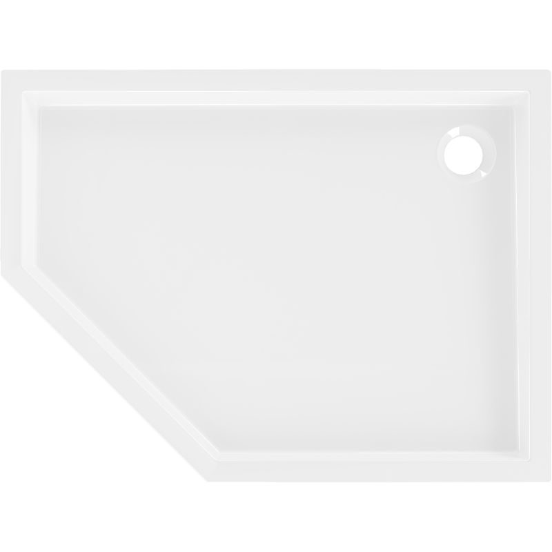 Mexen Flow+ Pentagonal Shower Tray Right 100 x 90 cm, White Gloss - 46P109010RH
