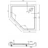 Mexen Flow+ pentagon shower tray 100 x 100 cm, white gloss - 46P101010H