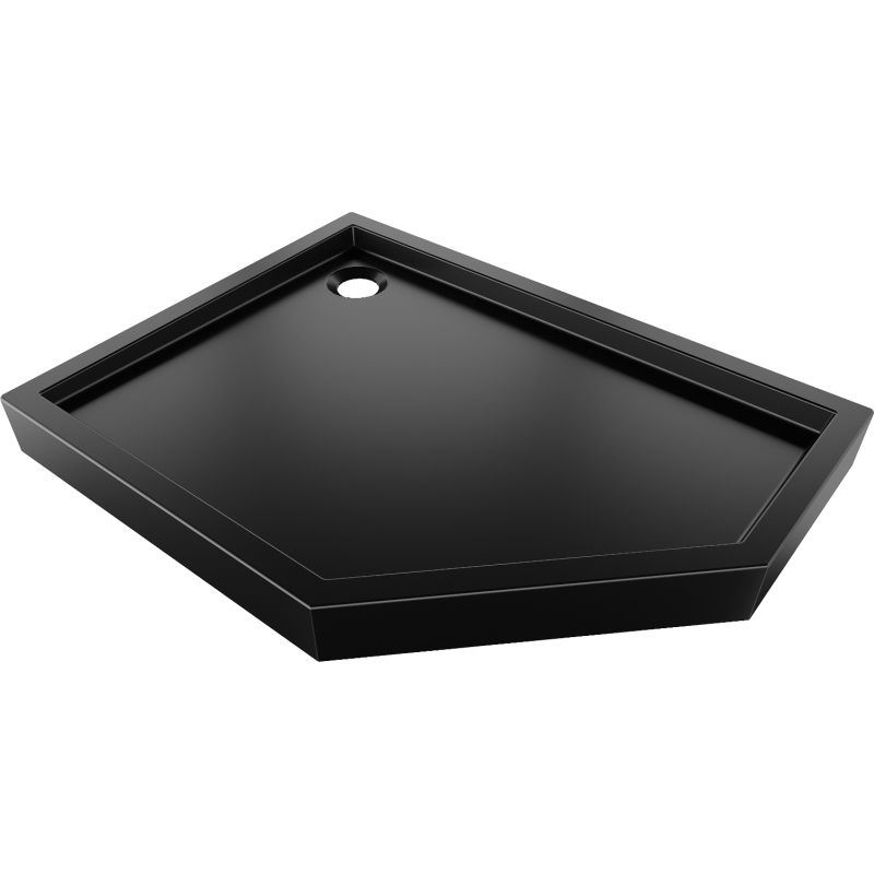 Mexen Flow+ pentagonal left shower tray 80 x 100 cm, black matt - 46P708010LH
