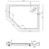 Mexen Flow+ pentagonal shower tray right 100 x 80 cm, black matte - 46P708010RH