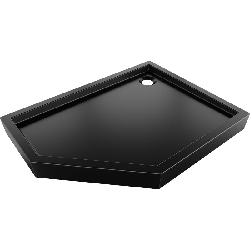 Mexen Flow+ pentagonal shower tray right 100 x 80 cm, black matte - 46P708010RH