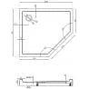 Mexen Flow+ pentagonal left shower tray 100 x 90 cm, black matte - 46P709010LH