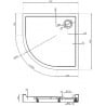 Mexen Flow+ semicircular shower tray 80 x 80 cm, white gloss - 46Q108080H