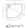 Mexen Flow+ asymmetric semicircular left shower tray 90 x 80 cm, white gloss - 46Q108090LH