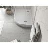 Mexen Flow+ asymmetric semicircular left shower tray 90 x 80 cm, white gloss - 46Q108090LH