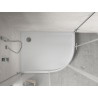 Mexen Flow+ asymmetric semicircular left shower tray 90 x 80 cm, white gloss - 46Q108090LH