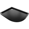 Mexen Flow+ semi-circular asymmetrical left shower tray 90 x 80 cm, black matte - 46Q708090LH