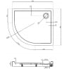 Mexen Flow+ semi-circular asymmetrical right shower tray 90 x 80 cm, white gloss - 46Q108090RH